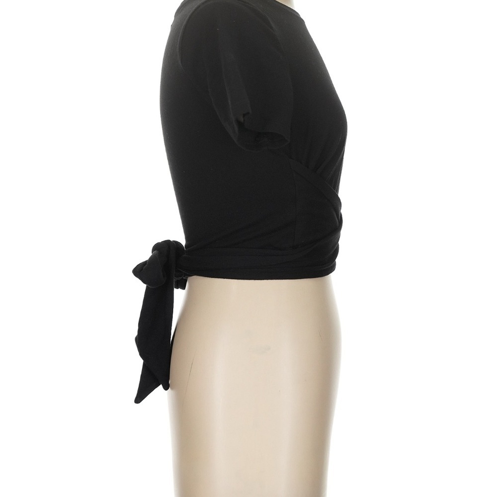 Good American Black Wrap Crop Top - Picture 3 of 5